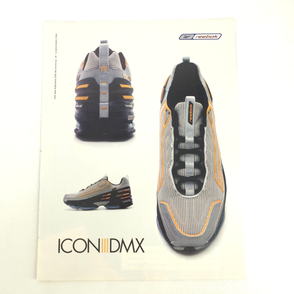 Reebok Icon DMX 2001 Vintage Print Ad Y2K Running Shoe Hip Hop 90s Streetwear